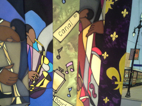 Hand Painted, Owner Designed or Comissioned, New Orleans Iconic Neckwear