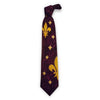 Fleur-de-lis hand-painted tie: purple