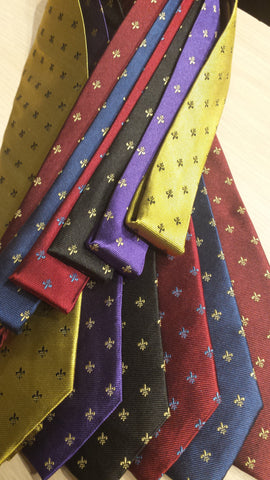 Exclusive NOK Fleur-de-lis Woven silk tie: Various Colors