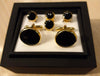 Fine Quality Tuxedo Set's, Cloisonne Centers, Par've Crystals, Red, Blue, Mother of Pearl & Black Onyx! REDEY TO GO!